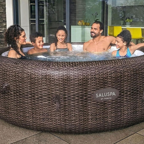 7 Person Round Inflatable Hot Tub 180 Jets