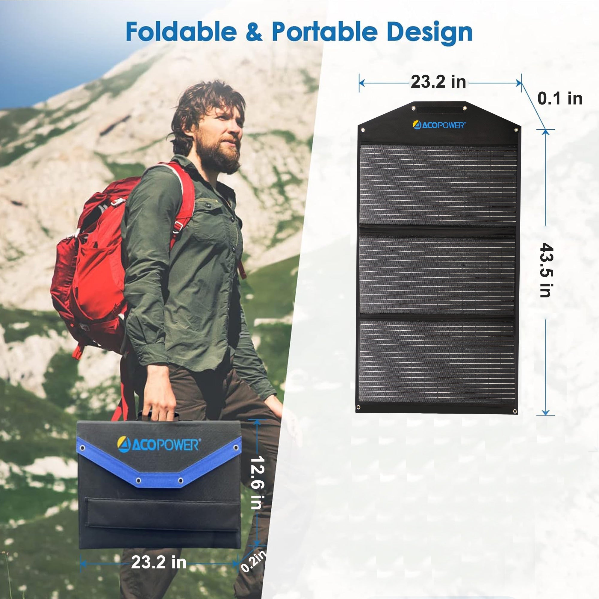 ACOPower Foldable Solar Panel Kit Suitcase --- 90W, 120W