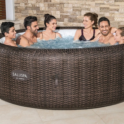 7 Person Round Inflatable Hot Tub 180 Jets