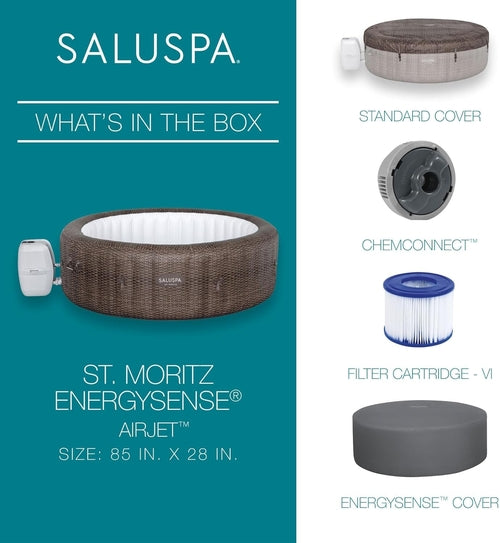 7 Person Round Inflatable Hot Tub 180 Jets