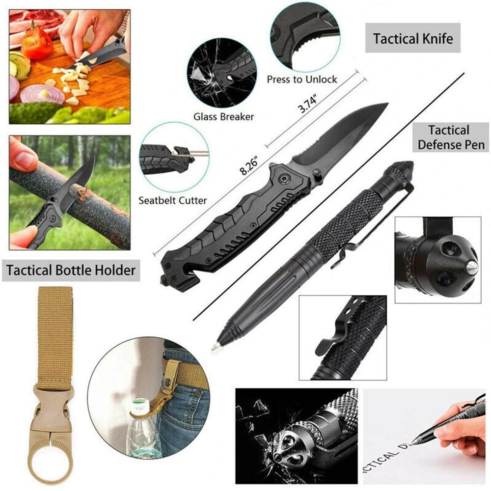 13 in 1 Survival Kit - Tactical Outdoor Camping Survival Gear Kit